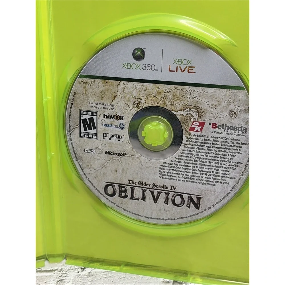 The Elder Scrolls IV: Oblivion Xbox 360 Complete -Man/Map/Reg Card T&W Free Ship
